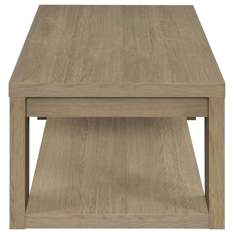 Pavone 3-Piece Transitional Coffee and End Table Set with Shelves Latte - 706648-S3