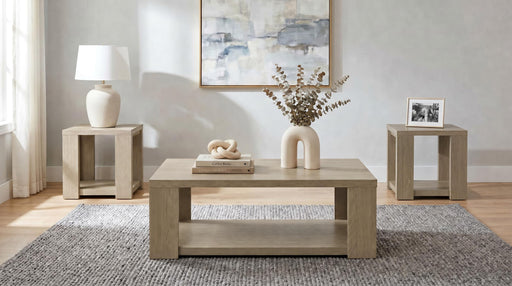 Pavone 3-Piece Transitional Coffee and End Table Set with Shelves Latte - 706648-S3