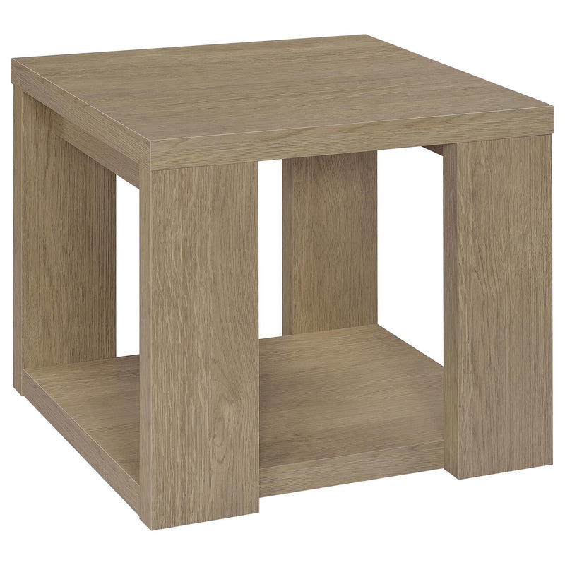 Pavone 3-Piece Transitional Coffee and End Table Set with Shelves Latte - 706648-S3