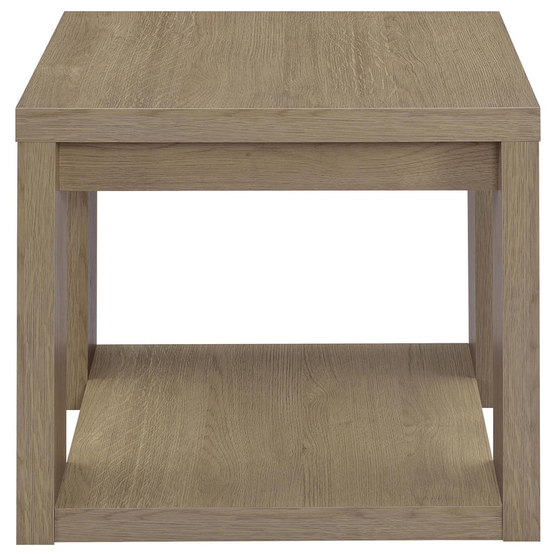 Pavone 3-Piece Transitional Coffee and End Table Set with Shelves Latte - 706648-S3