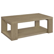 Pavone 3-Piece Transitional Coffee and End Table Set with Shelves Latte - 706648-S3
