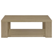 Pavone 3-Piece Transitional Coffee and End Table Set with Shelves Latte - 706648-S3