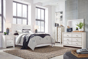 Paxberry Queen Panel Bed with Dresser in Whitewash from Ashley - Lara Furniture
