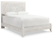 Paxberry Queen Panel Bed with Dresser in Whitewash from Ashley - Lara Furniture