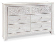 Paxberry Queen Panel Bed with Dresser in Whitewash from Ashley - Lara Furniture