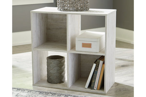Paxberry Whitewash Four Cube Organizer - Gate FurnitureBookcases