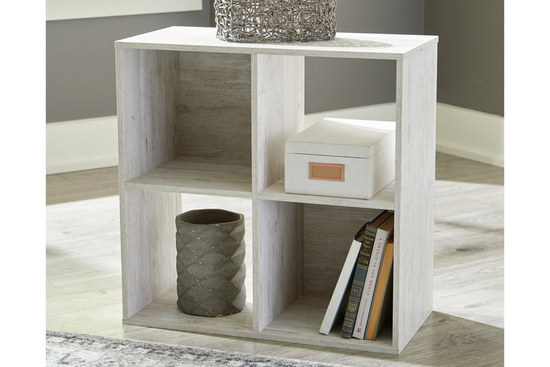 Paxberry Whitewash Four Cube Organizer - Lara FurnitureBookcases