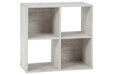Paxberry Whitewash Four Cube Organizer - Gate FurnitureBookcases