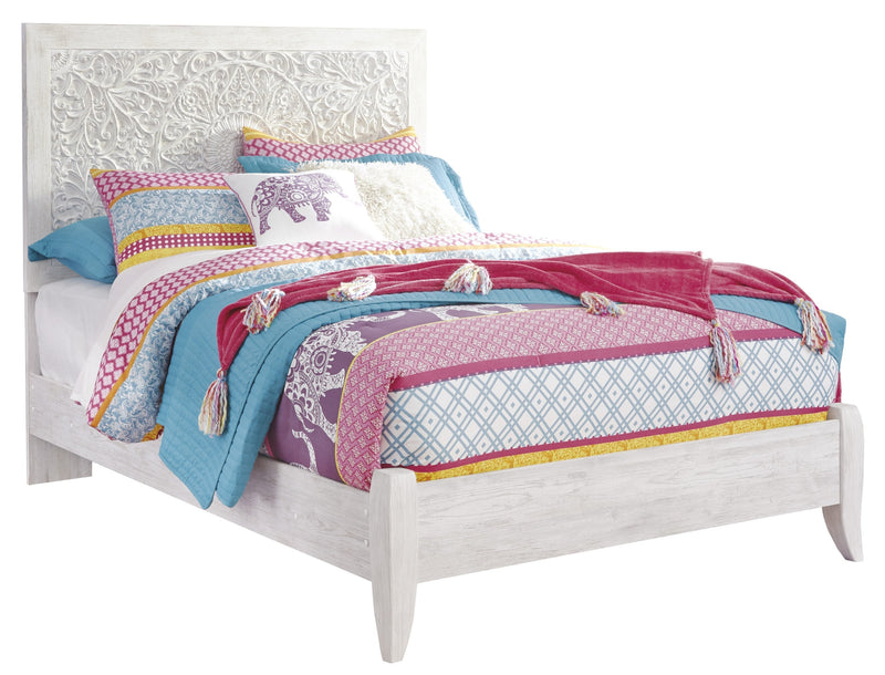 Paxberry Whitewash Full Panel Bed - Lara FurnitureFull Bed