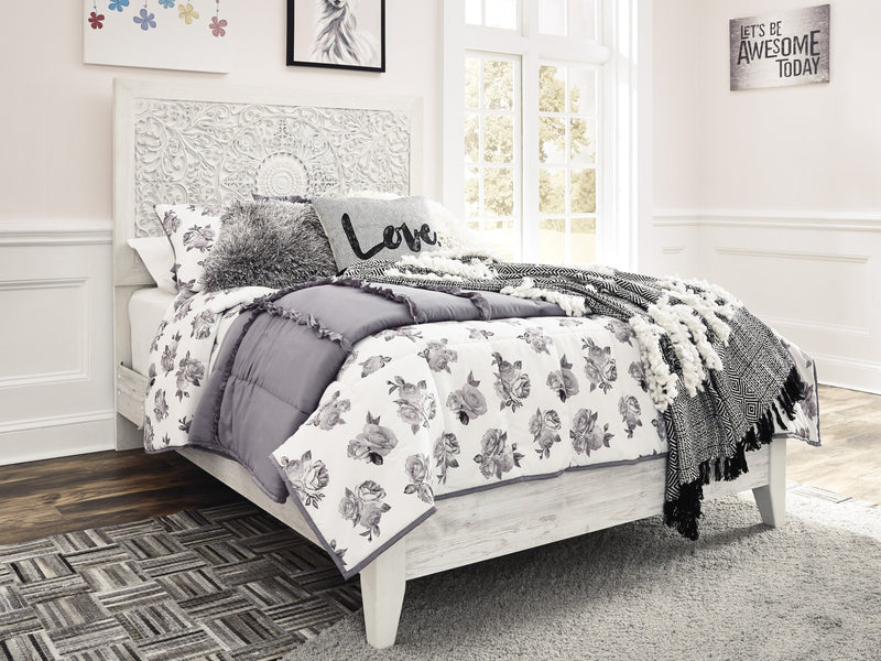 Paxberry Whitewash Full Panel Bed - Lara FurnitureFull Bed