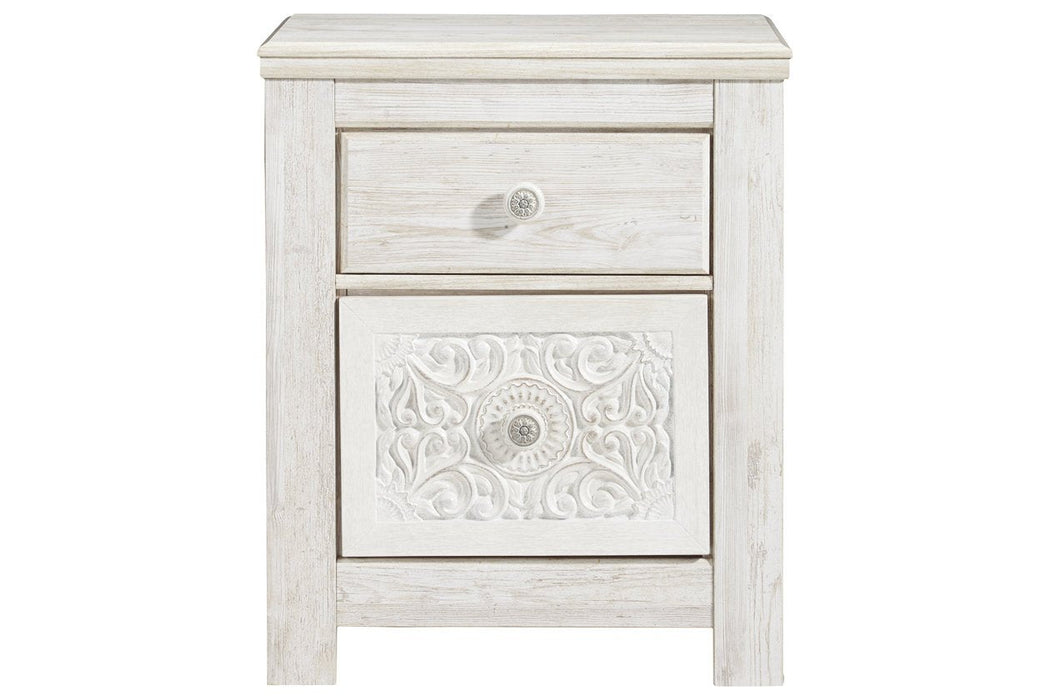 Paxberry Whitewash Nightstand - Gate FurnitureNightstand