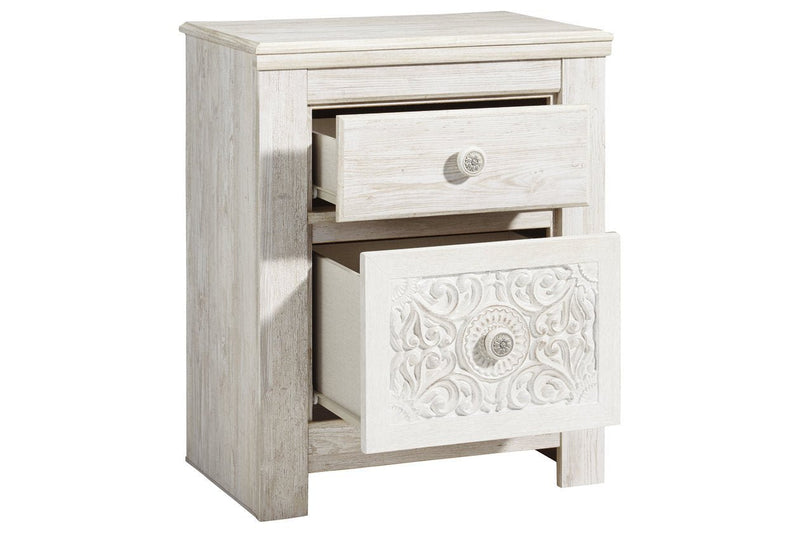 Paxberry Whitewash Nightstand - Lara FurnitureNightstand