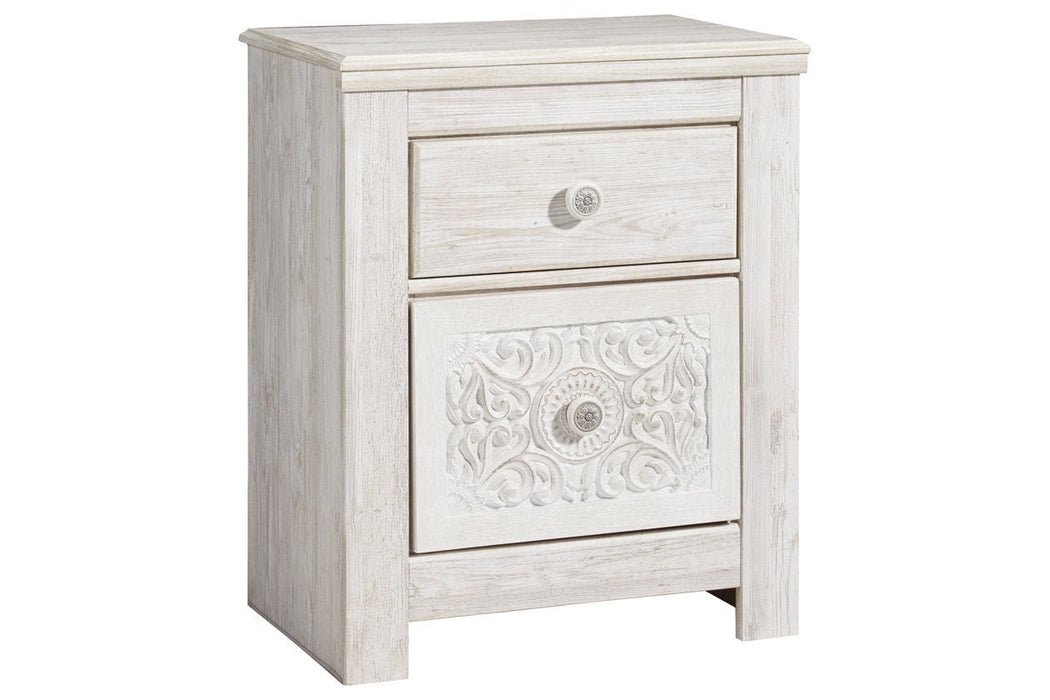 Paxberry Whitewash Nightstand - Gate FurnitureNightstand