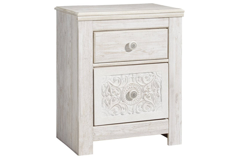 Paxberry Whitewash Nightstand - Lara FurnitureNightstand