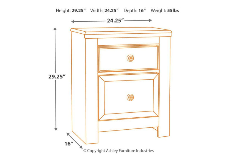 Paxberry Whitewash Nightstand - Lara FurnitureNightstand