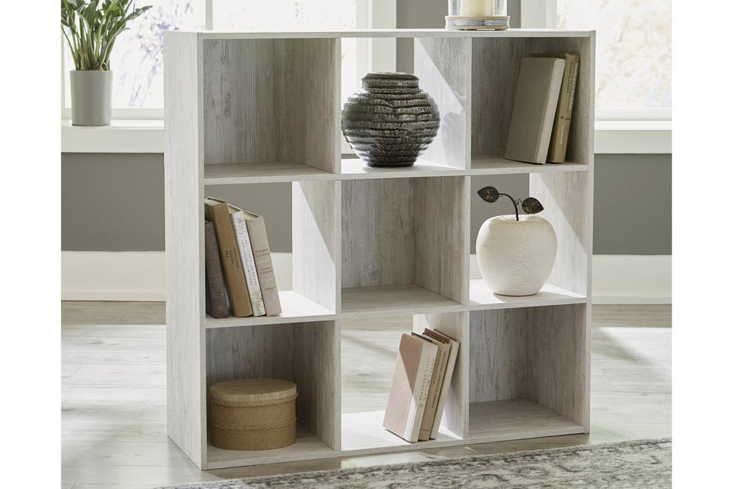 Paxberry Whitewash Nine Cube Organizer - Gate FurnitureBookcases