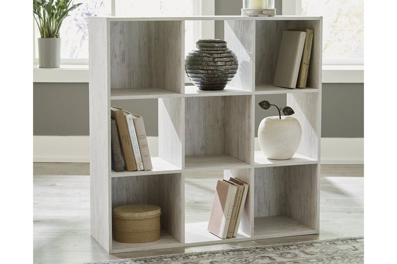 Paxberry Whitewash Nine Cube Organizer - Lara FurnitureBookcases