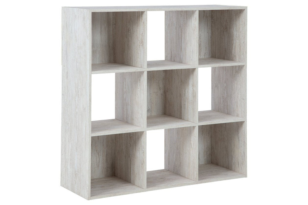 Paxberry Whitewash Nine Cube Organizer - Gate FurnitureBookcases