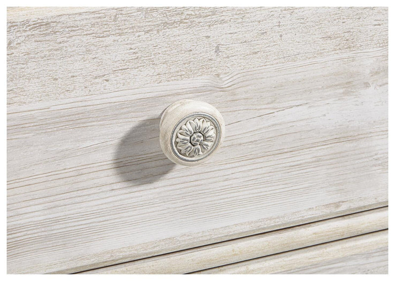 Paxberry Whitewash Queen Panel Bed, Chest and Nightstand - B181B28