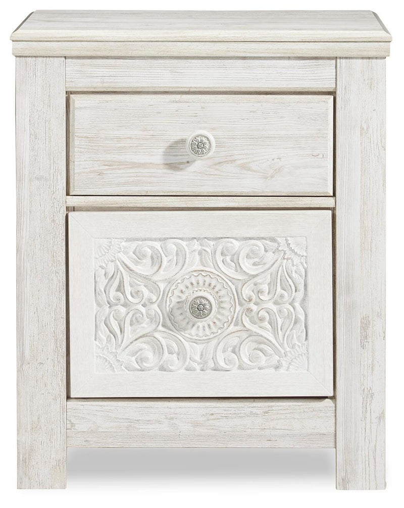 Paxberry Whitewash Queen Panel Bed, Dresser, 2 Chests and 2 Nightstands - B181B31