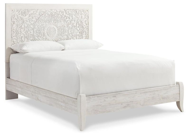 Paxberry Whitewash Queen Panel Bed, Dresser and Chest - B181B34