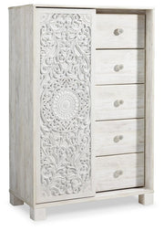 Paxberry Whitewash Queen Panel Bed, Dresser and Chest - B181B34