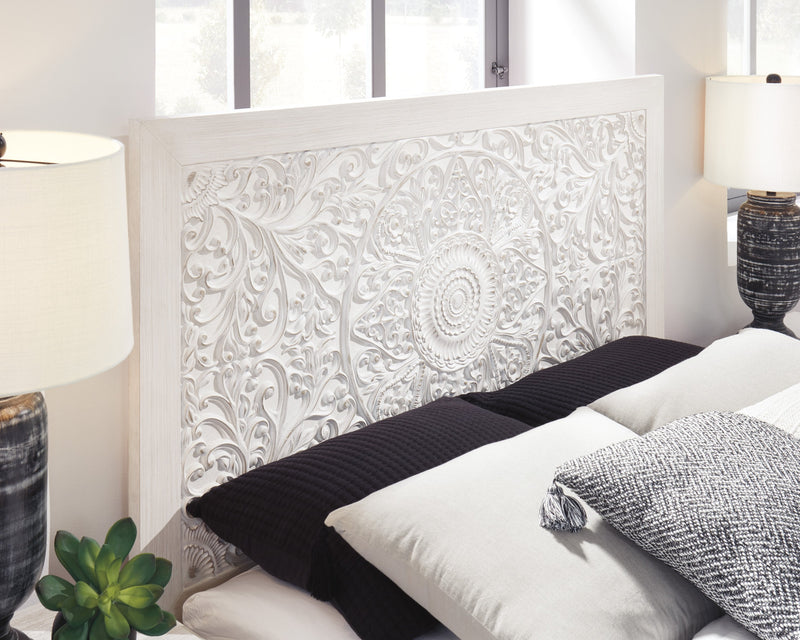 Paxberry Whitewash Queen Panel Bed - Gate FurnitureQueen Bed