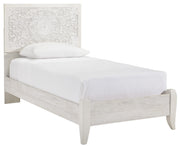 Paxberry Whitewash Twin Panel Bed - Lara FurnitureTwin Bed