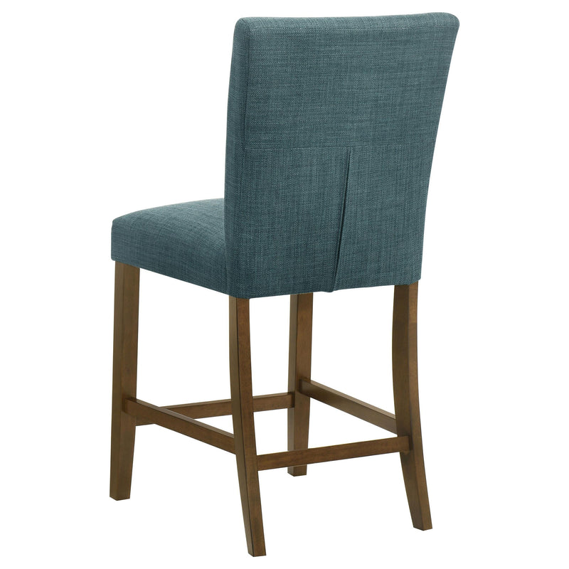 Paxton 5-piece Round Glass Top Counter Height Dining Set Teal Blue - 122178-S5TLB