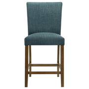 Paxton 5-piece Round Glass Top Counter Height Dining Set Teal Blue - 122178-S5TLB