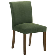 Paxton 5-Piece Round Glass Top Dining Set with Green Parsons Chairs - 122180-S5GRN