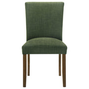 Paxton 5-Piece Round Glass Top Dining Set with Green Parsons Chairs - 122180-S5GRN