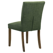 Paxton 5-Piece Round Glass Top Dining Set with Green Parsons Chairs - 122180-S5GRN