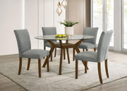Paxton Round 48-inch Glass Top Wood Dining Table Brown - 122180BG