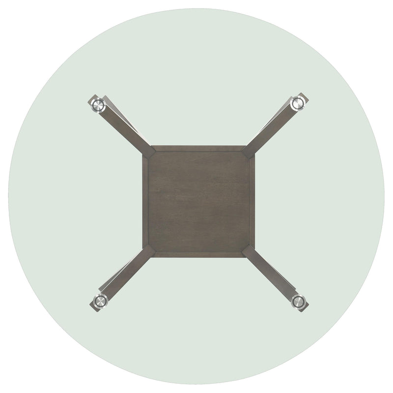 Paxton Round 48-inch Glass Top Wood Dining Table Brown - 122180BG