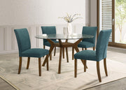 Paxton Round 48-inch Glass Top Wood Dining Table Brown - 122180BG