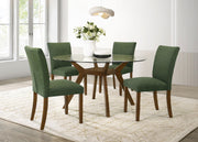 Paxton Round 48-inch Glass Top Wood Dining Table Brown - 122180BG