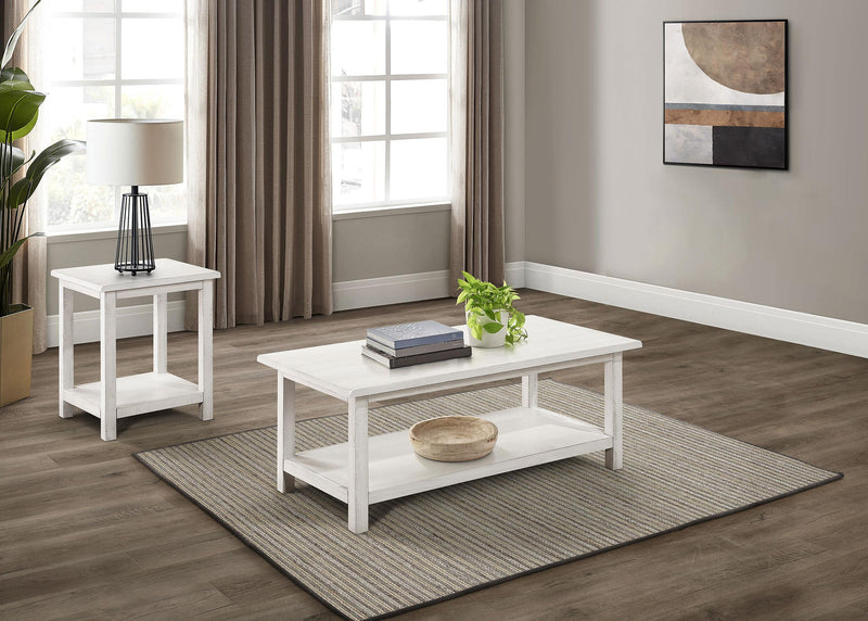 Payne 2-piece Coffee and End Table Set Distressed White - 710558-S2A