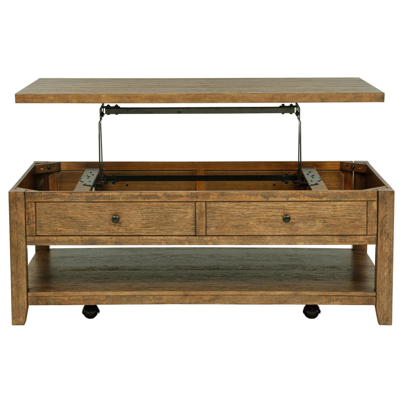 Payne 48-inch Mobile Lift Top Coffee Table Distressed Brown - 710545
