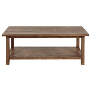 Payne Wood Coffee Table with Shelf Distressed Brown - 710548