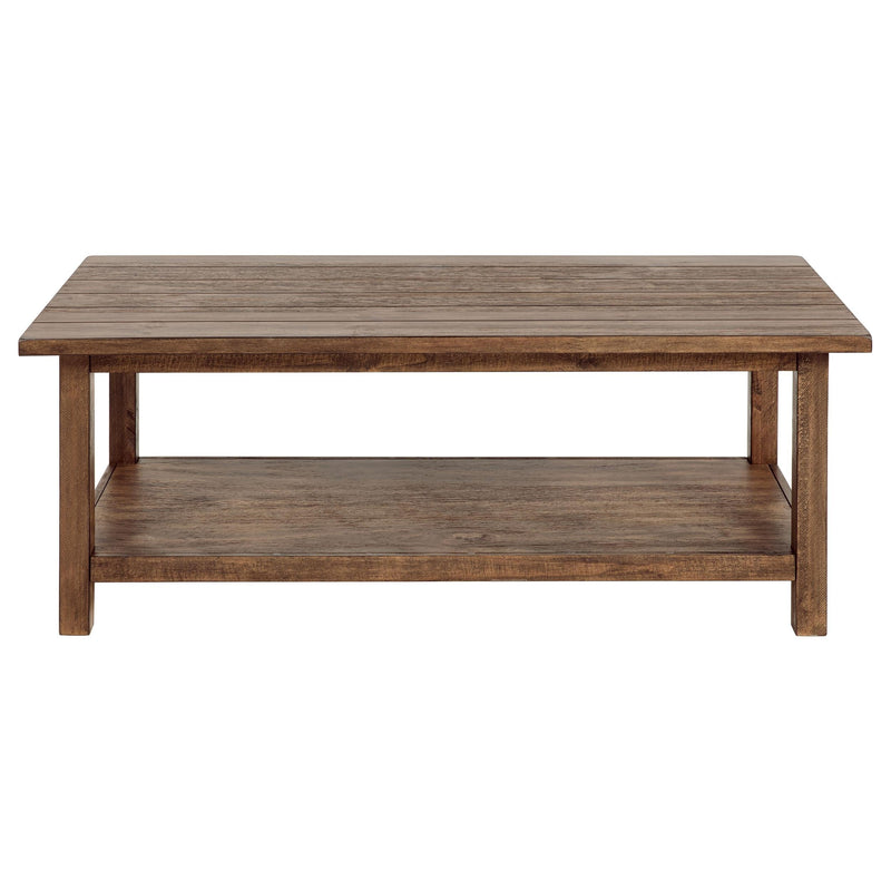 Payne Wood Coffee Table with Shelf Distressed Brown - 710548