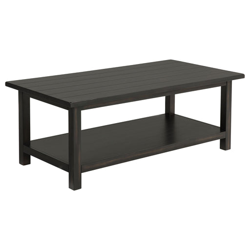 Payne Wood Coffee Table with Shelf Distressed Java - 710568