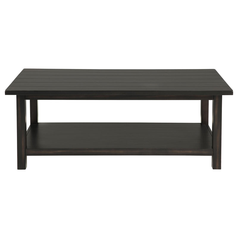 Payne Wood Coffee Table with Shelf Distressed Java - 710568