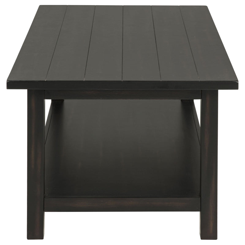 Payne Wood Coffee Table with Shelf Distressed Java - 710568