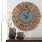 Payson Antique Gray/Natural Wall Clock - Gate FurnitureOther Products