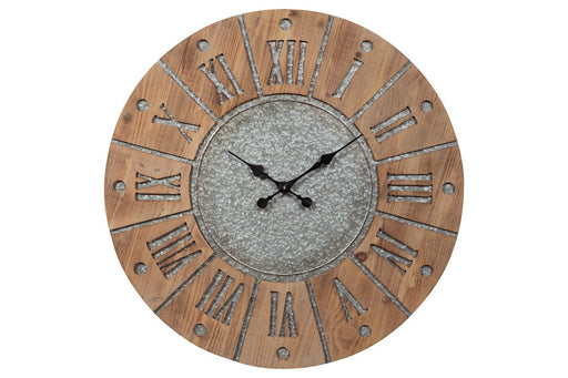 Payson Antique Gray/Natural Wall Clock - Gate FurnitureOther Products