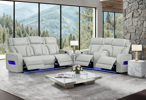 U8611 Blanche Silver P2 Pwr Rec Sofa/Pwr Console Rec Loveseat - U8611-BLANCHE SIL-P2 PRS/PCRLS