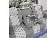 U8000 Grey Pwr Rec Sofa/Pwr Console Rec Loveseat W/Phr - U8000-GREY P2-PRS/PCRLS
