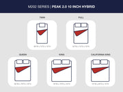 Peak 2.0 10 Hybrid Light Blue King Mattress - M20241