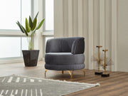 Pedro 3-pieces (Sofa & Loveseat & Chair) Livingroom in Grey - 200-SIM-PED-VELVET412-321